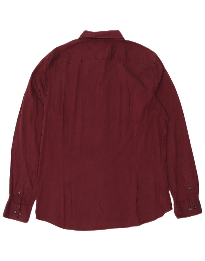 CALVIN KLEIN Camisa ajustada para hombre Granate grande
