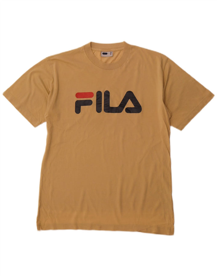 FILA Camiseta gráfica para hombre Top Small Beige