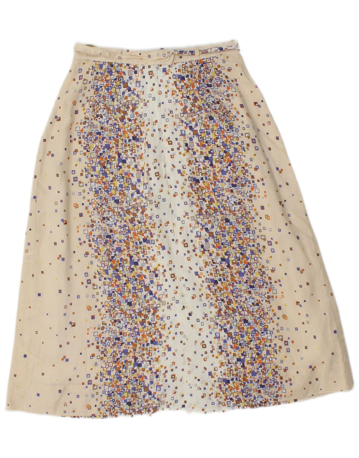 PANCALDI & B Conjunto de falda de 2 piezas para mujer UK 4 XS W24 Algodón geométrico beige