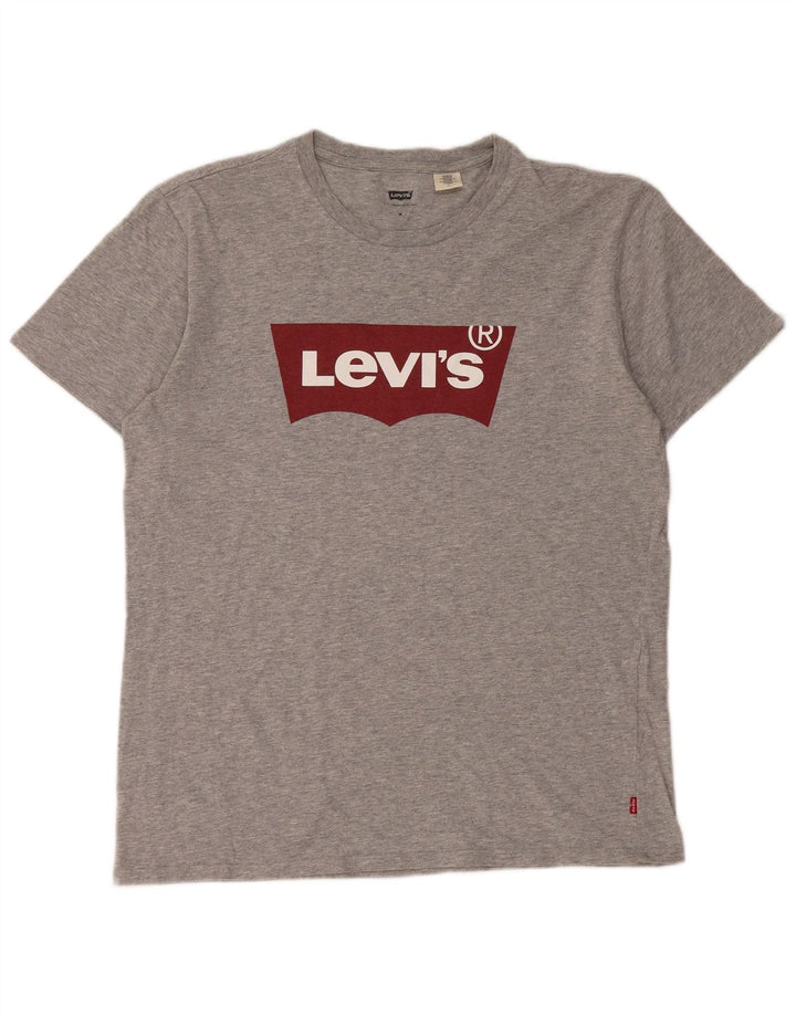 Levi's Hombre Camiseta Gráfica Top Gris Medio