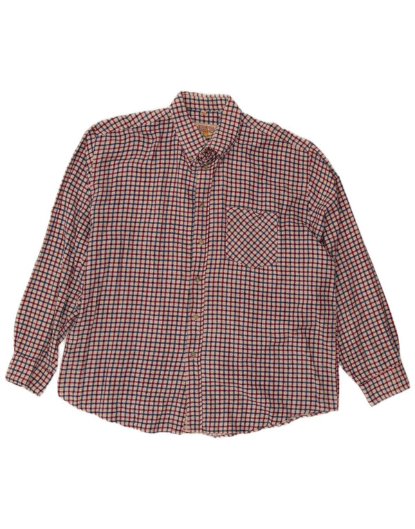 VINTAGE Camisa de franela para hombre 2XL Algodón a cuadros rojos