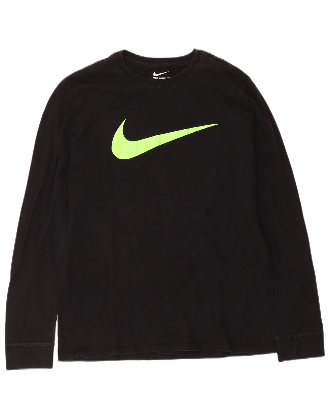 Nike Camiseta gráfica de ajuste atlético para hombre, manga larga, algodón negro mediano