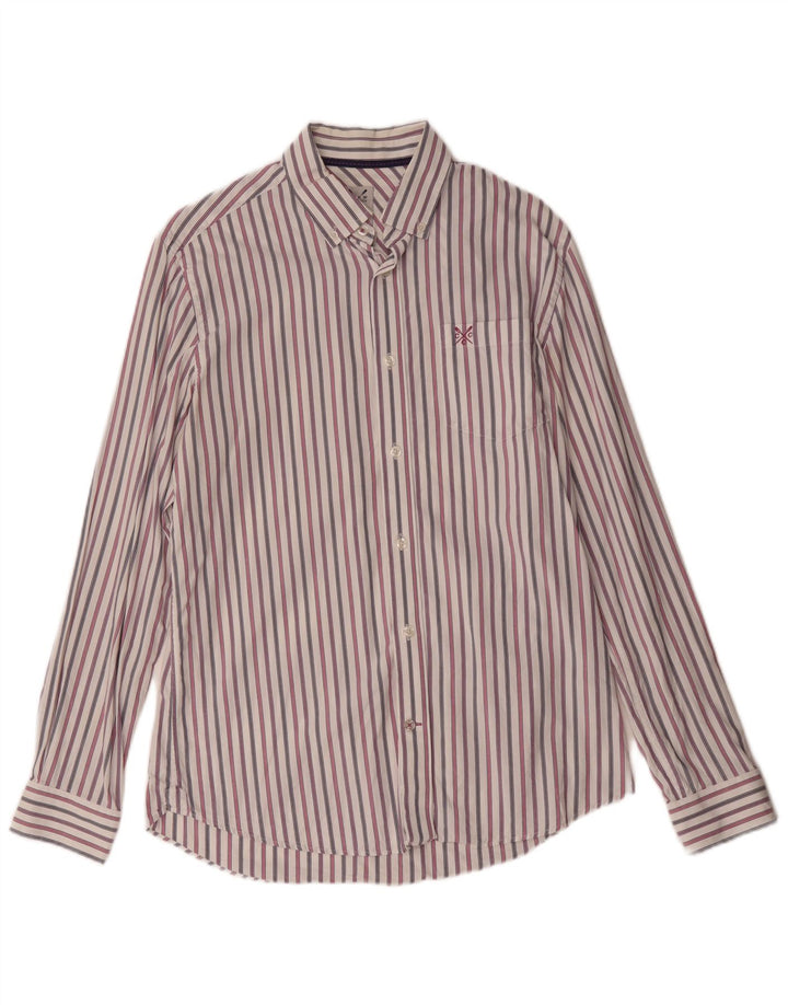 Crew Clothing Camisa de corte costero para hombre Algodón de rayas multicolor mediano