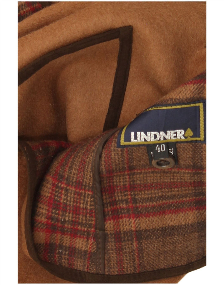 Lindner Chaqueta tipo blazer de 2 botones para mujer IT 40 Small Brown Wool