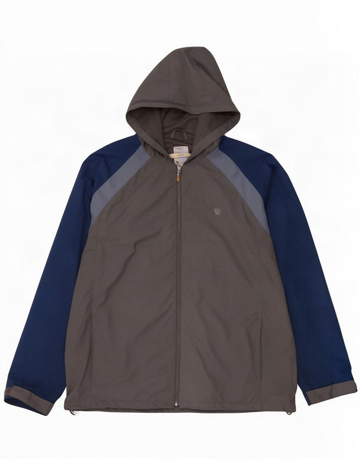 Chubasquero con capucha para hombre Fat Face ES 42 XL Gris Colorblock Poliéster