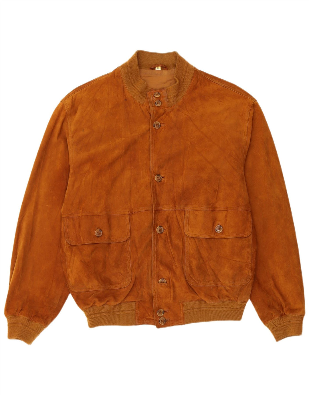 Vintage hombres ante bomber chaqueta IT 52 XL cuero marrón