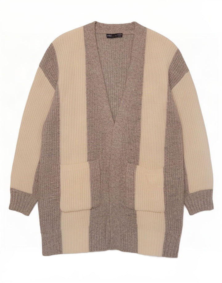 Marks & Spencer Suéter tipo cárdigan largo para mujer UK 44 Gris medio