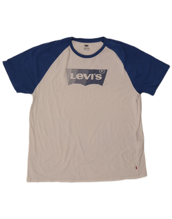 Levi's Camiseta gráfica para hombre Top 2XL Blanco Colorblock