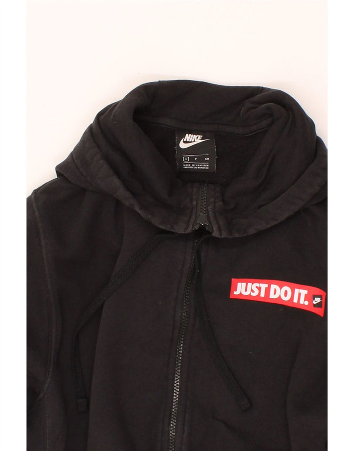 NIKE Mens Zip Hoodie Sweater Small Black Cotton Vintage Nike and Second-Hand Nike from Messina Hembry 