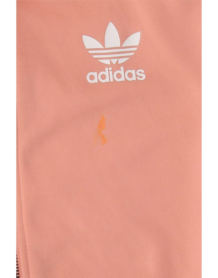 Adidas Mujer Gráfico Chándal Top Chaqueta UK 6 XS Naranja Poliéster