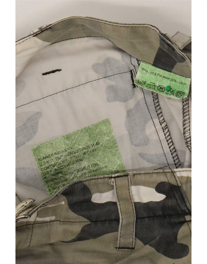 Vintage Mens Cargo Shorts XL W38 Caqui Camuflaje Poliéster