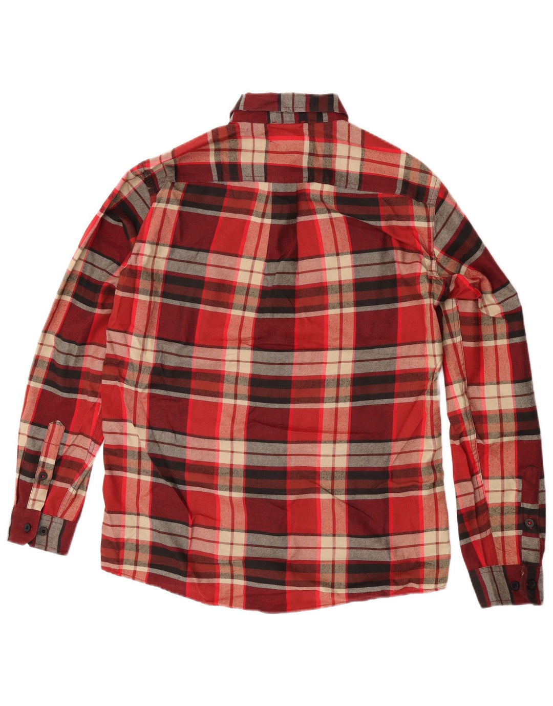 Eddie Bauer Camisa de franela de corte clásico a cuadros para hombre Cuadros rojos medianos