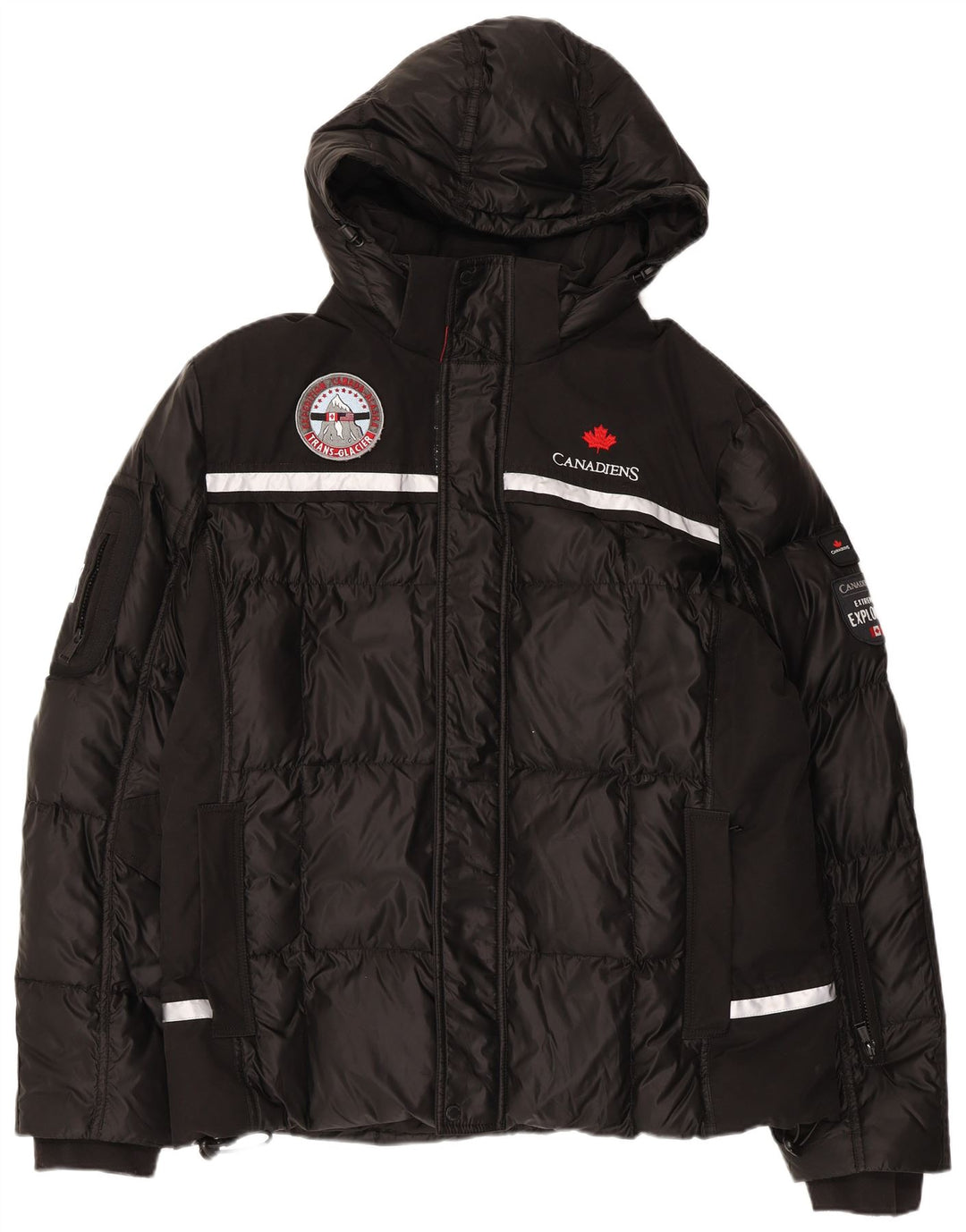 CANADIENS Chaqueta acolchada con capucha para hombre IT 56 3XL Poliéster negro