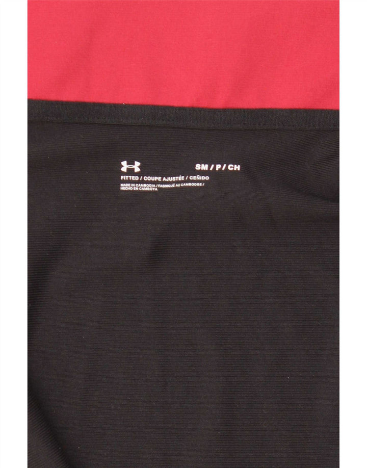Under Armour Chaqueta tipo top de chándal ajustada para hombre, talla pequeña, color negro