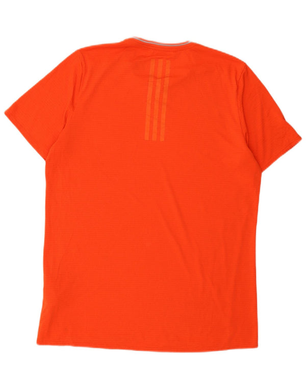 Adidas Mens Climacool T-Shirt Top Medium Orange Polyester