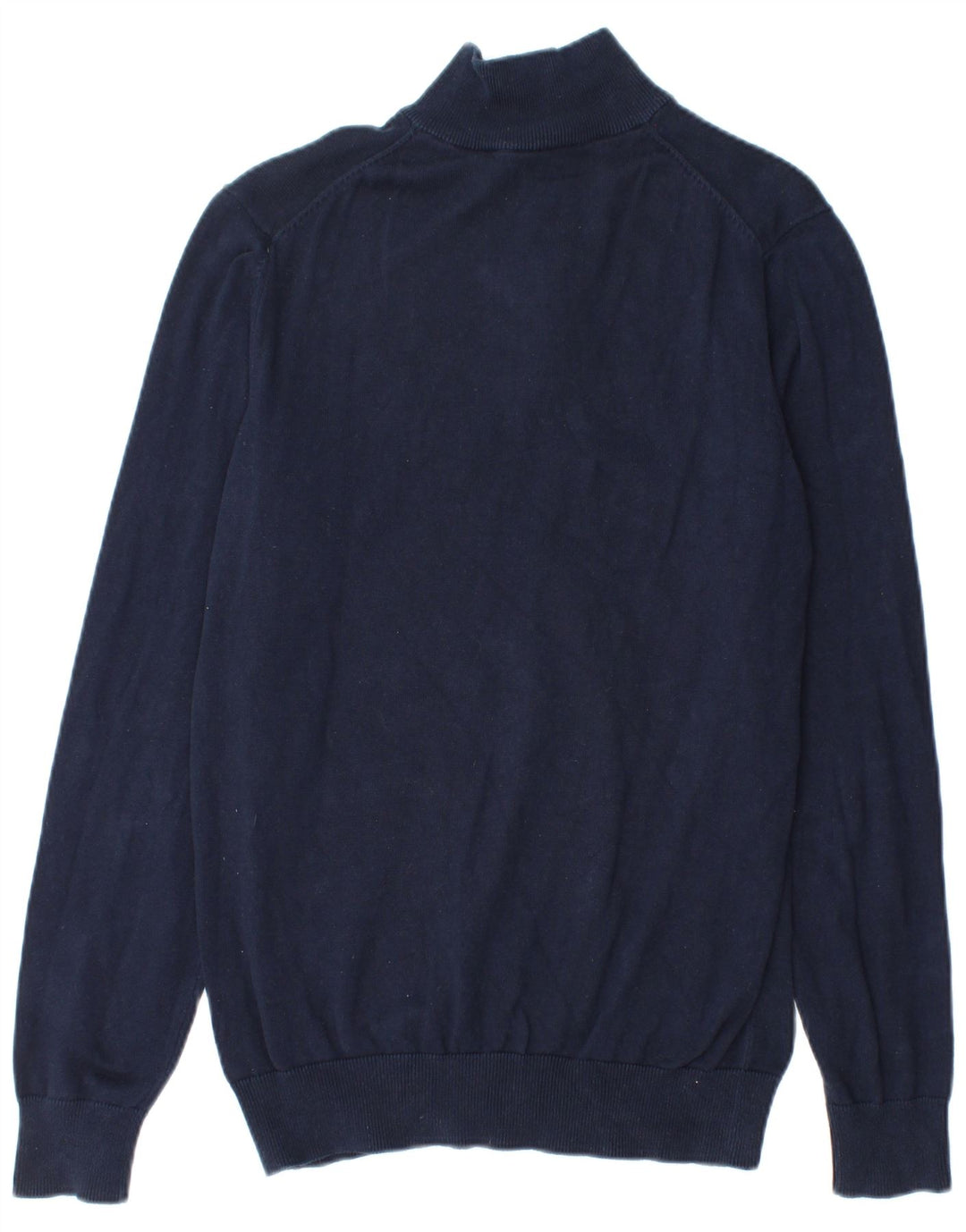 Crew Clothing Suéter tipo jersey con cuello y cremallera para hombre Algodón azul marino mediano