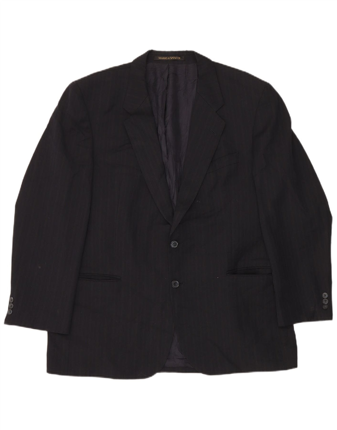 Marks & Spencer Chaqueta tipo blazer de 2 botones para hombre UK 44 2XL Azul marino a rayas