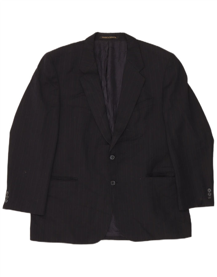 Marks & Spencer Chaqueta tipo blazer de 2 botones para hombre UK 44 2XL Azul marino a rayas