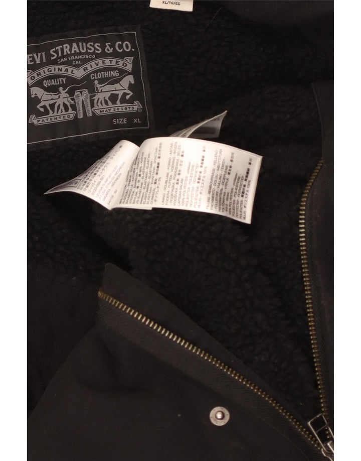 LEVI'S Chaqueta utilitaria Sherpa para hombre UK 42 XL Algodón negro