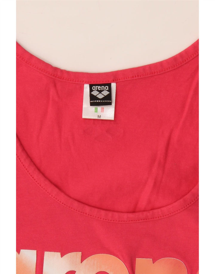 ARENA Womens Graphic Vest Top UK 12  Medium Red Vintage Arena and Second-Hand Arena from Messina Hembry 