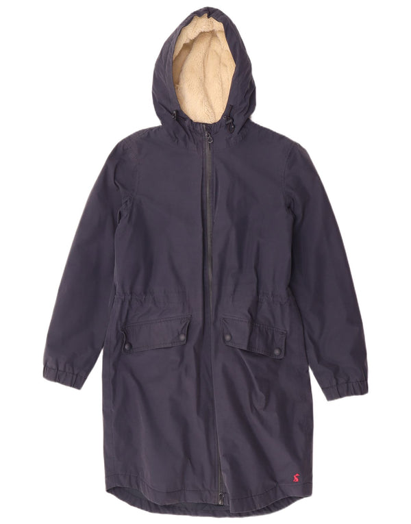 Joules Chaqueta Parka con Capucha para Mujer UK 10 Small Azul Marino Algodón