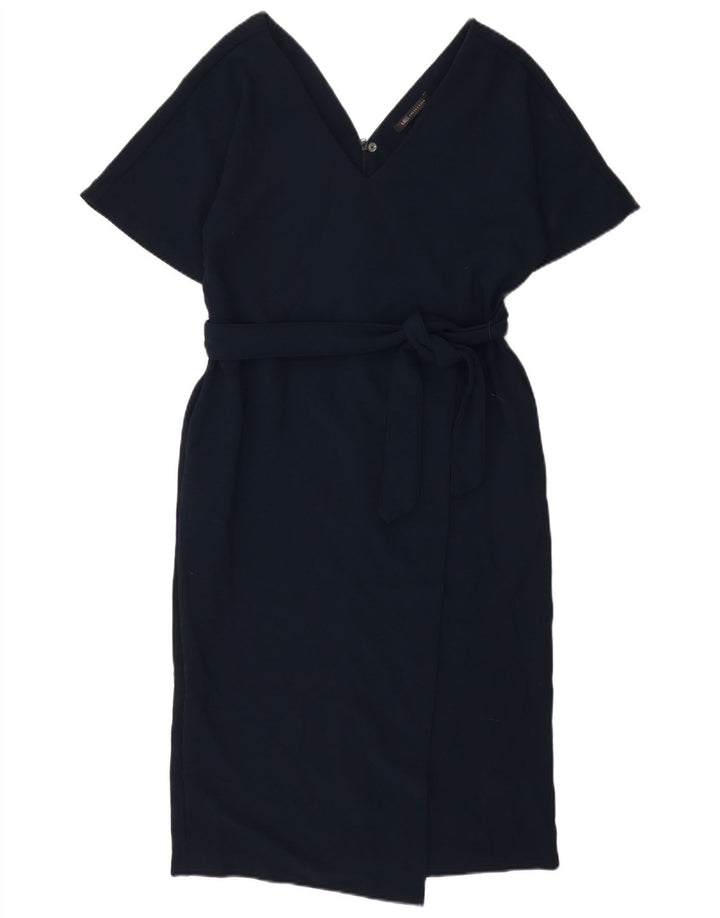 Marks & Spencer Vestido cruzado para mujer UK 40 Mediano Azul marino Poliéster
