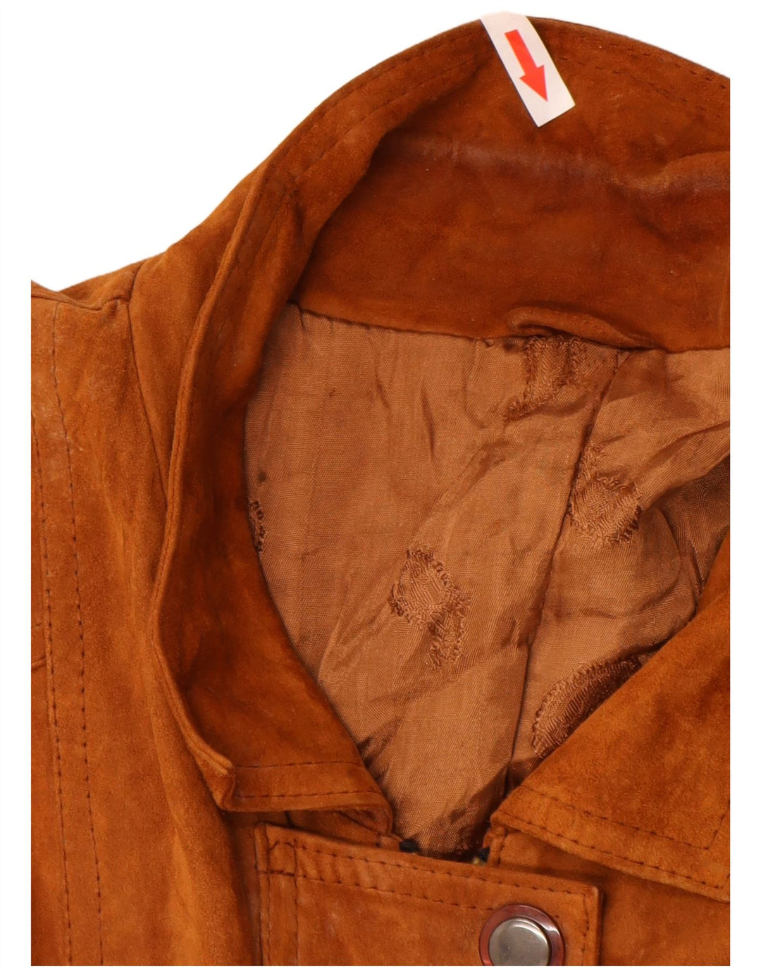 Vintage mujer ante abrigo Reino Unido 16 marrón grande