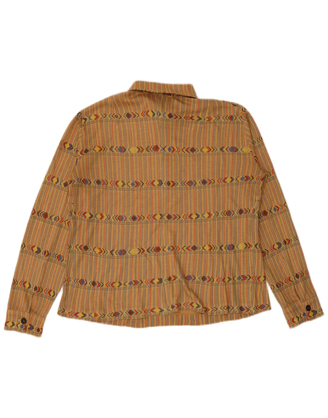 Vintage mujer pullover camisa Reino Unido 12 medio beige rayas