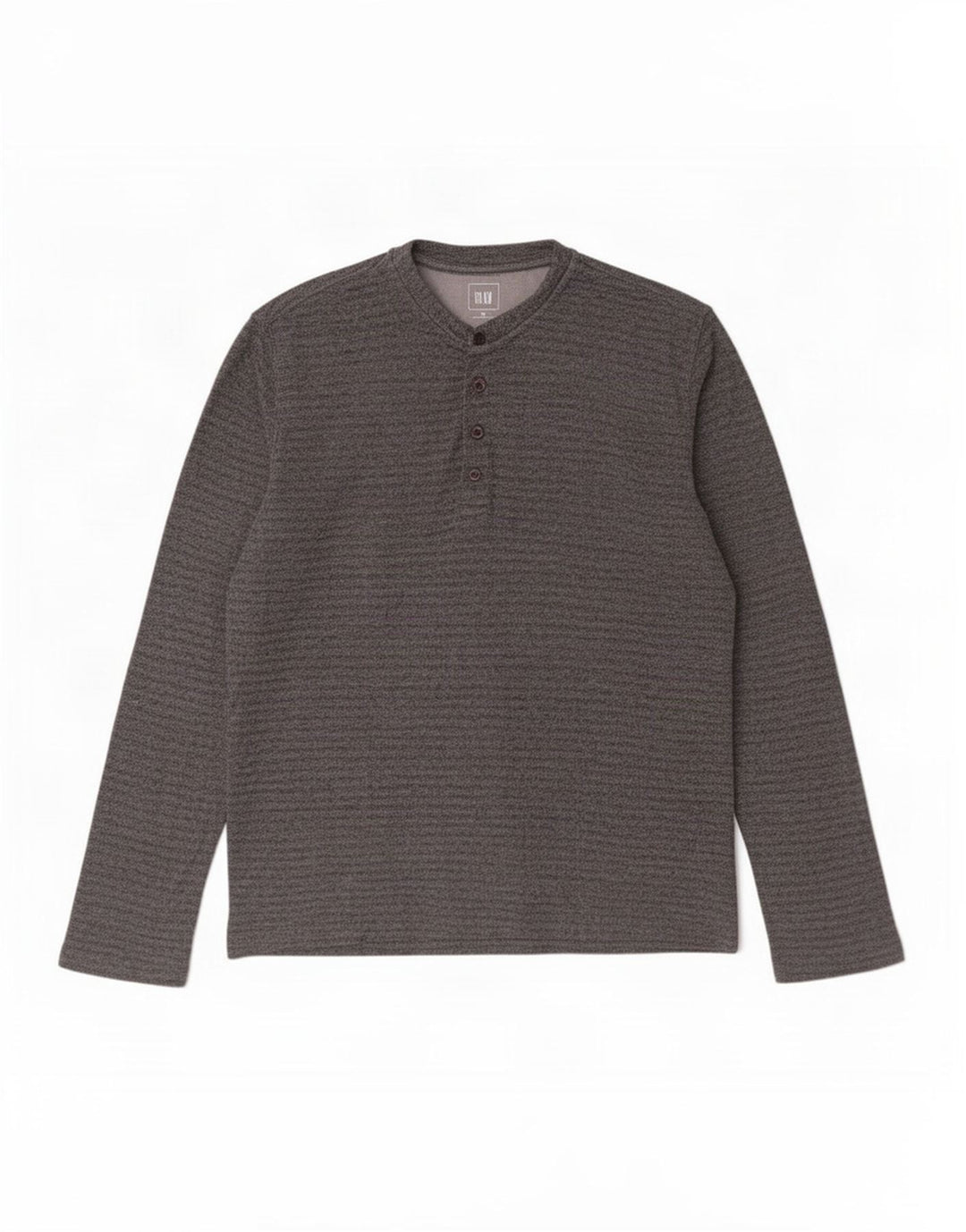 Camiseta Gap Hombre Manga Larga Algodón A Rayas Gris Medio