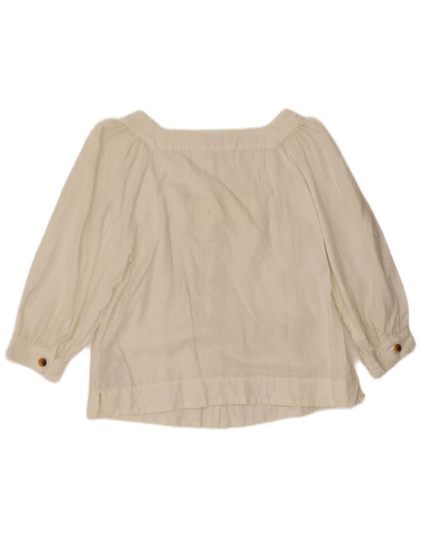 Whistles Blusa de manga 3/4 para mujer UK 8 Small White Linen