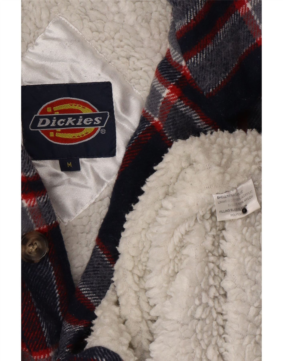 Dickies Camisa de franela de leñador para hombre Acrílico a cuadros azul marino mediano
