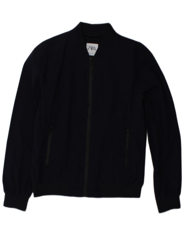 Zara Mens Bomber Jacket UK 40 Grande Azul Marino