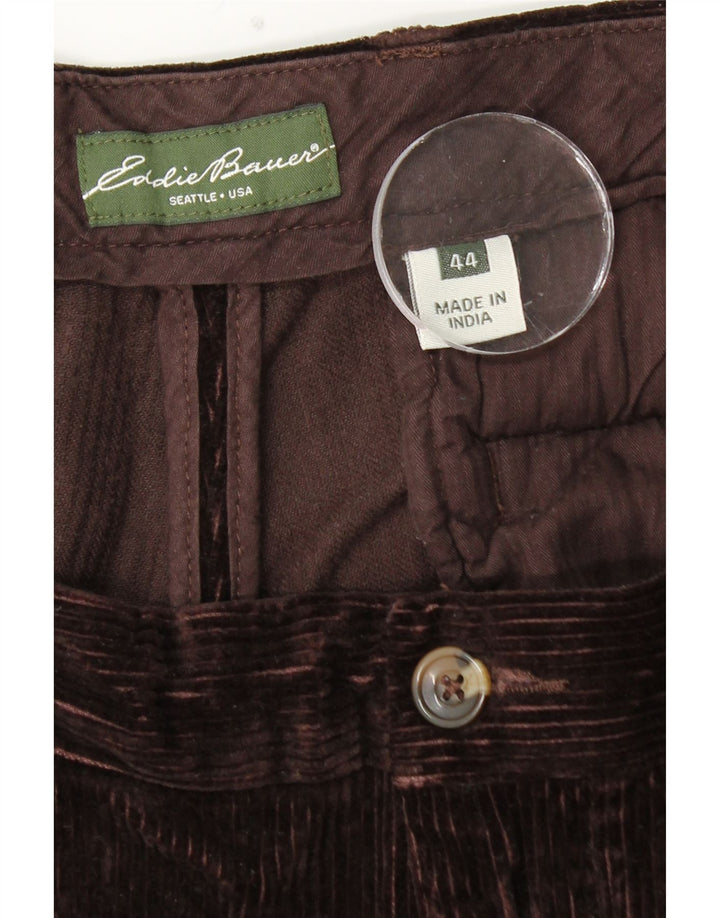 EDDIE BAUER Pantalones de pana con pinzas para hombre W44 L30 Algodón marrón