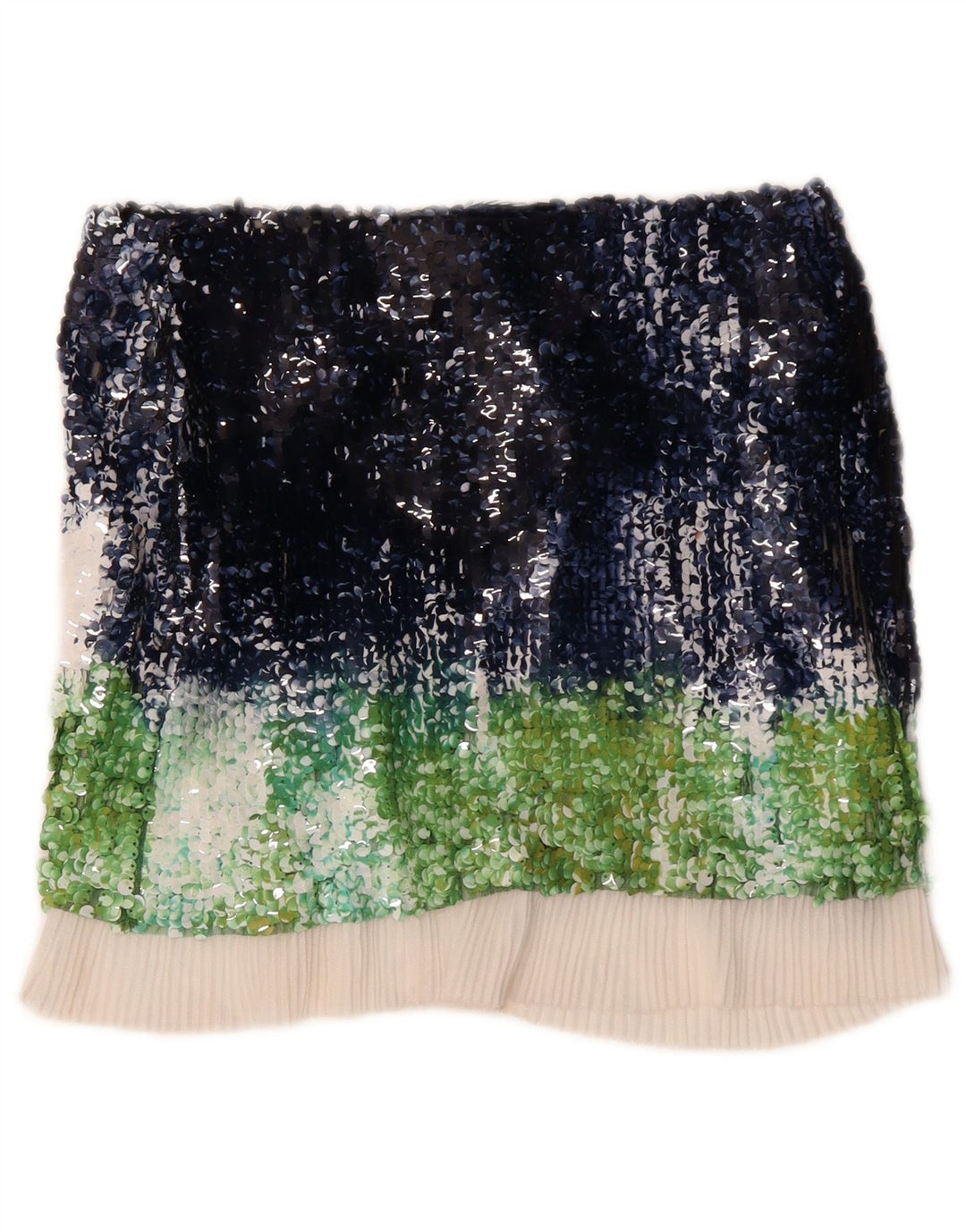 ZARA Mujer Falda Recta Mediana W28 Poliéster Colorblock Multicolor