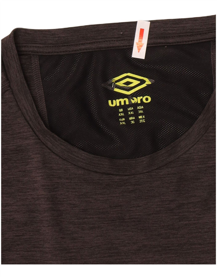 Umbro Camiseta para hombre Top 2XL Gris Colorblock Poliéster