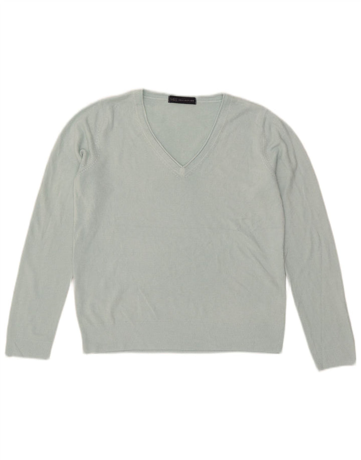 Marks & Spencer Suéter con Cuello en V para Mujer UK 40 Acrílico Azul Medio