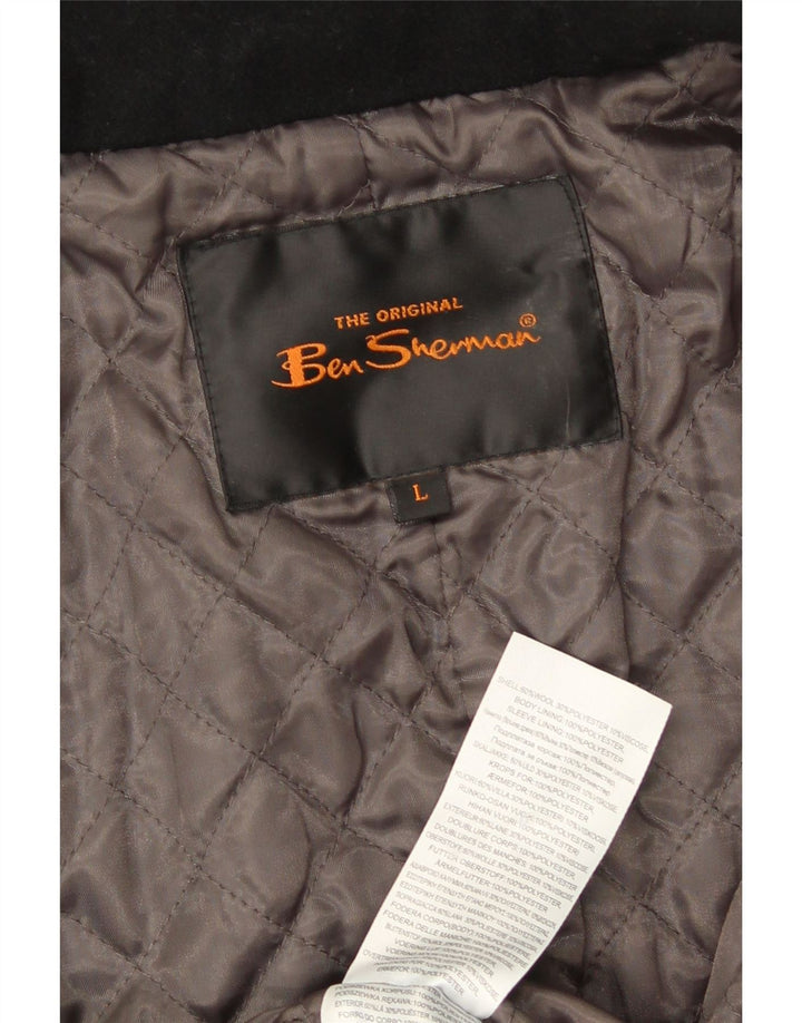 Ben Sherman Chaqueta utilitaria para hombre UK 40 Large Lana negra