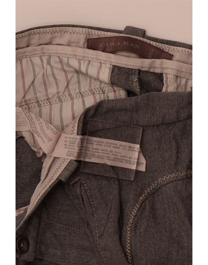 ZARA Pantalón chino joggers para hombre EU 40 Medium W31 L28 Poliéster gris