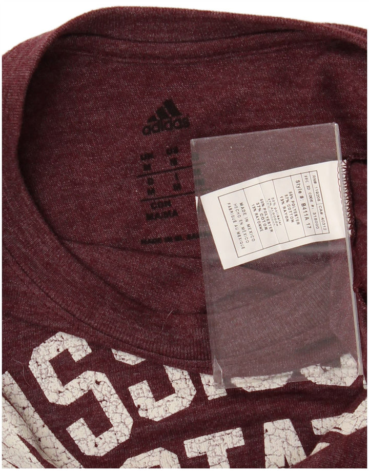 Adidas Hombre Graphic Top Manga Larga Medio Borgoña