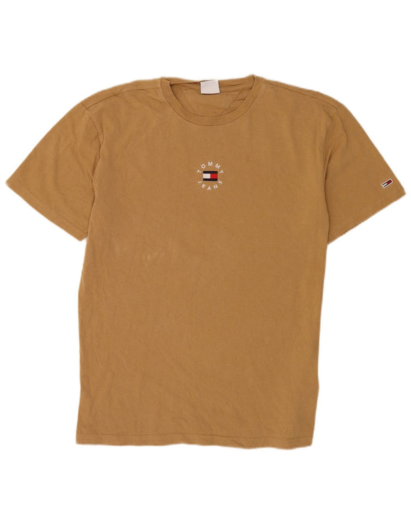 Tommy Hilfiger - Camiseta para hombre, talla pequeña, algodón marrón