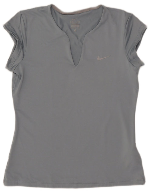 NIKE Camiseta Dri Fit para Mujer UK 40 Grande Poliéster Azul