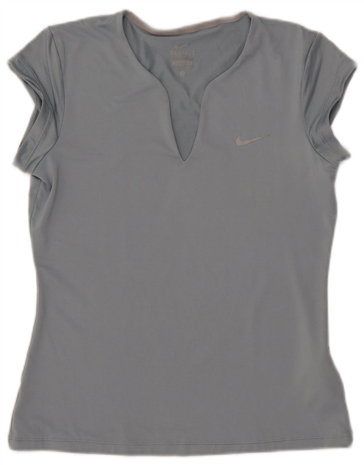 NIKE Camiseta Dri Fit para Mujer UK 40 Grande Poliéster Azul