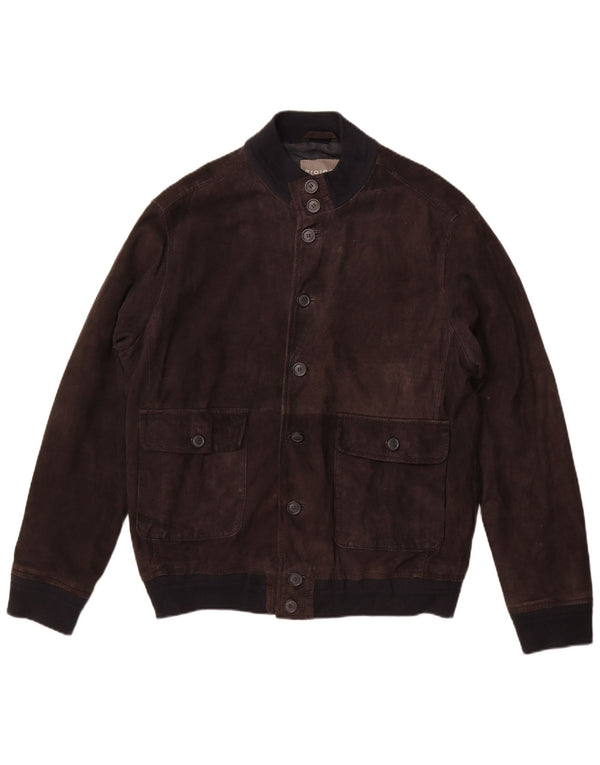 PROJECT CLASSICO Chaqueta bomber de ante para hombre UK 42 XL Cuero marrón