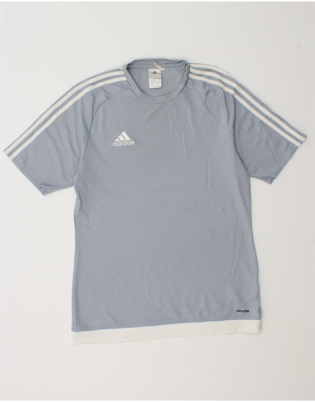 Adidas Hombre Climalite Camiseta Top Azul Medio Colorblock Poliéster