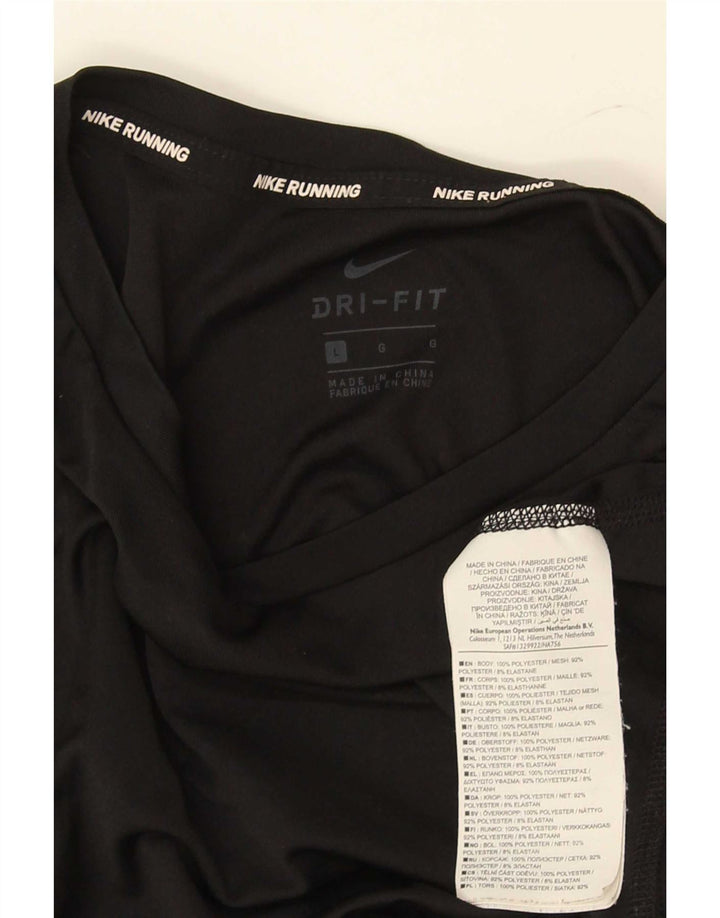 Nike Mujer Dri Fit Camiseta Top UK 40 Grande Poliéster Negro