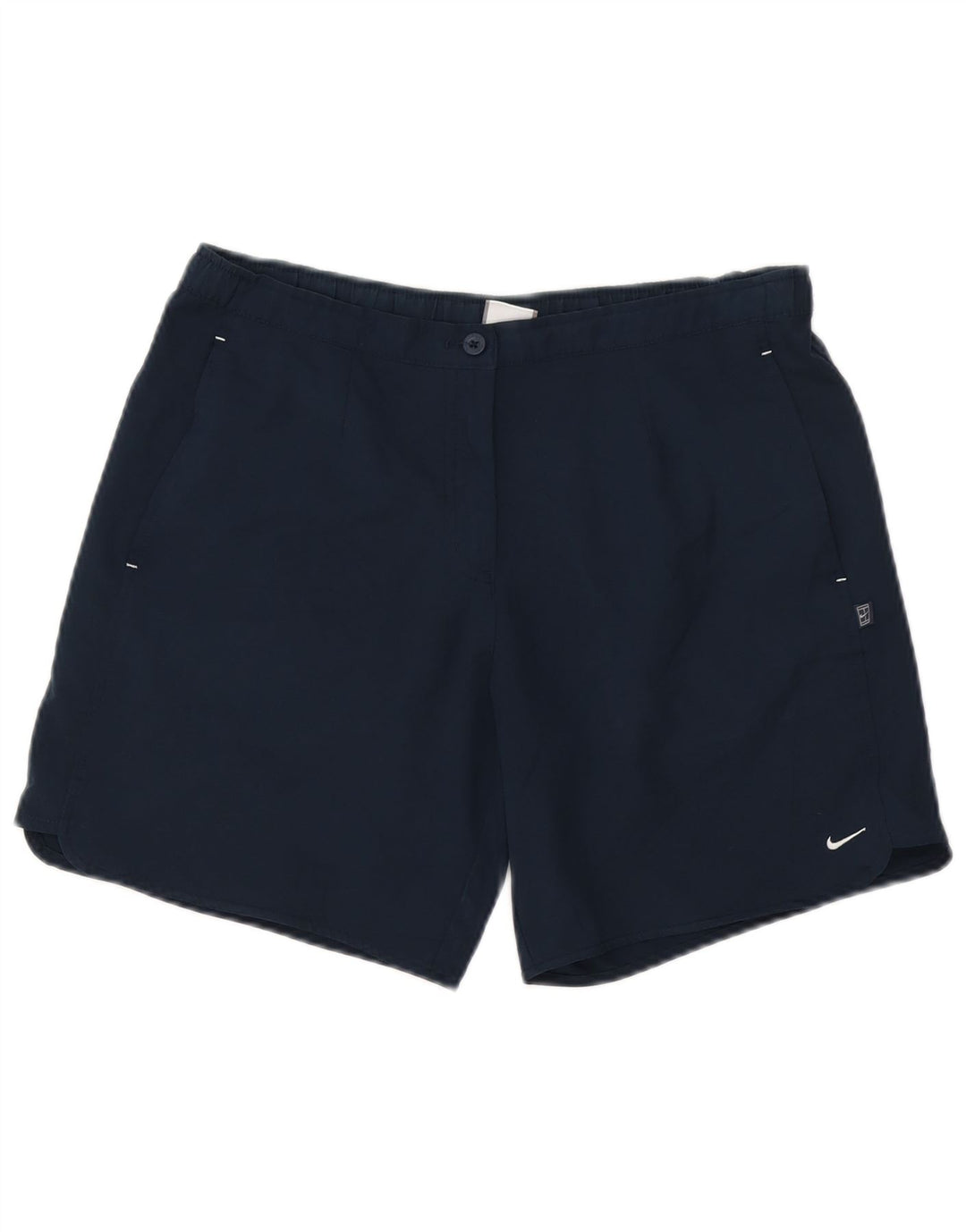 Nike - Pantalones cortos casuales para mujer, talla pequeña W27, poliéster azul marino