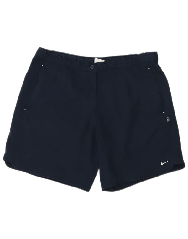 Nike - Pantalones cortos casuales para mujer, talla pequeña W27, poliéster azul marino