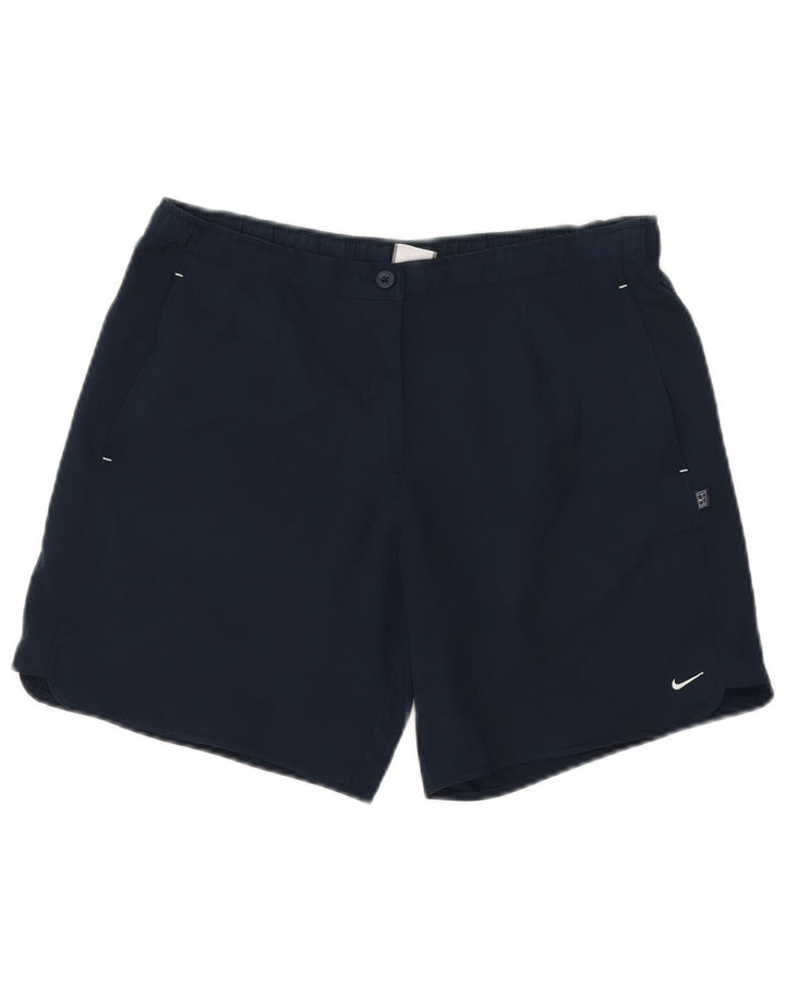 Nike - Pantalones cortos casuales para mujer, talla pequeña W27, poliéster azul marino