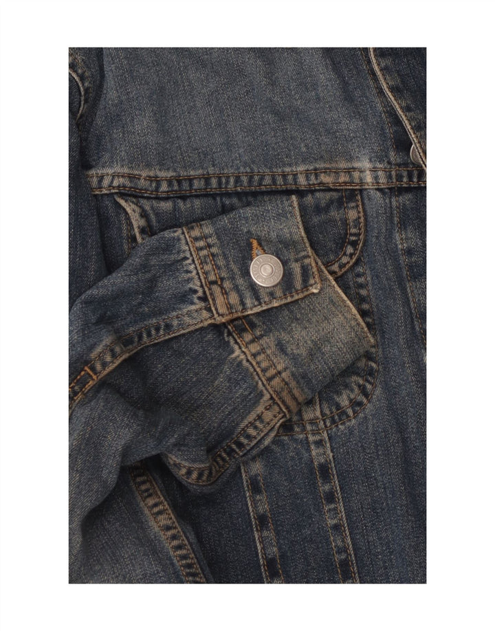 SISLEY Chaqueta vaquera para mujer UK 10 Small Blue Cotton