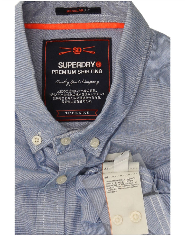 Superdry Camisa Regular Fit De Algodón Azul Grande Para Hombre